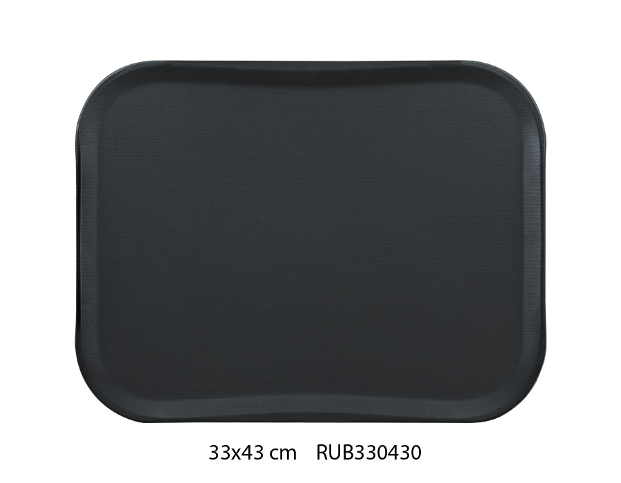 Black plastic fast food serving tray ideal for restaurant, pub, canteen &  hotel